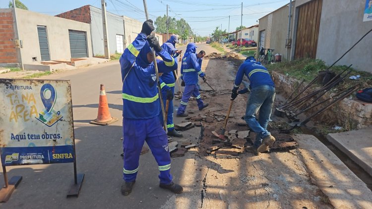 Avenida Norte Sul passa por manutenção no bairro Bom Jesus