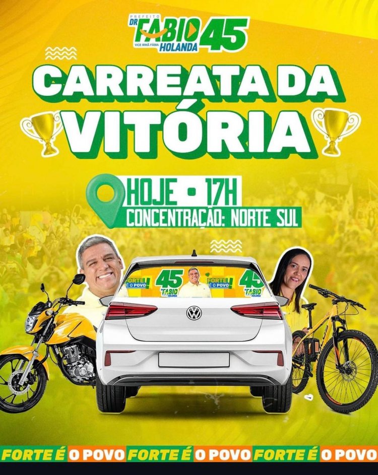 Prefeito eleito Dr. Fábio Holanda realiza hoje carreata da vitória em João Lisboa